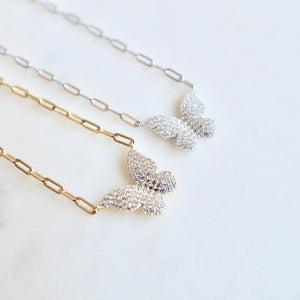 Butterfly paperclip necklace