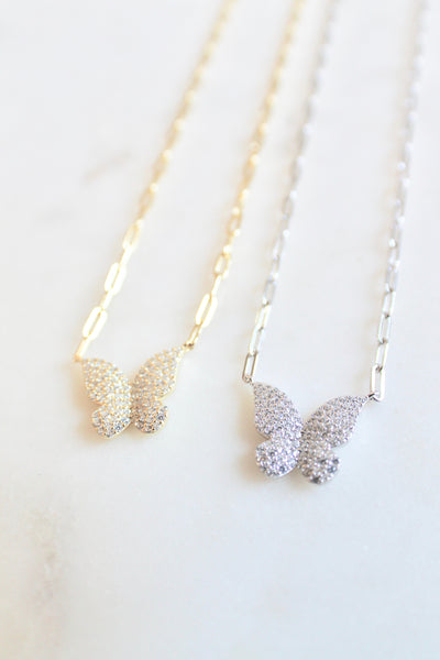 Butterfly paperclip necklace