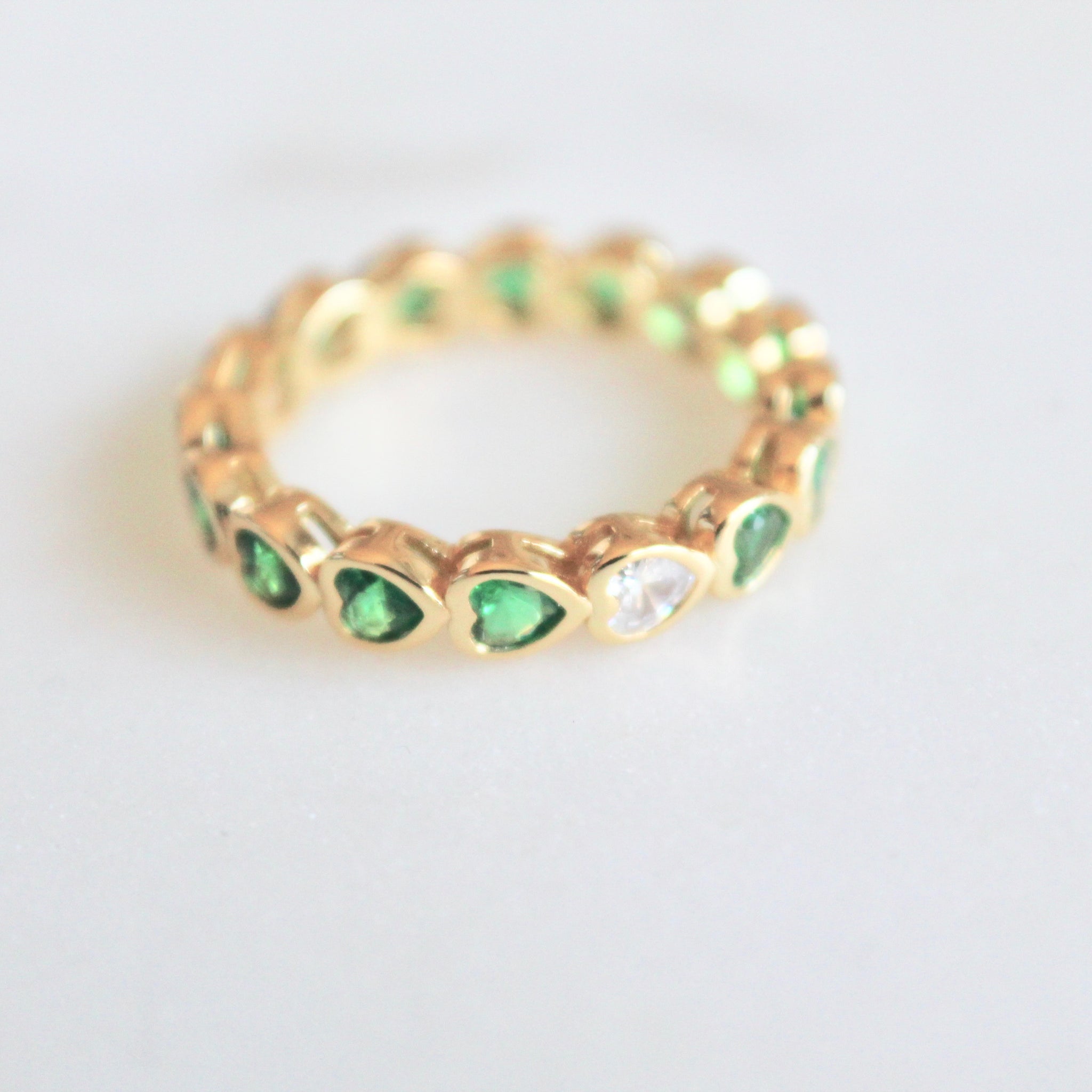 Green heart ring