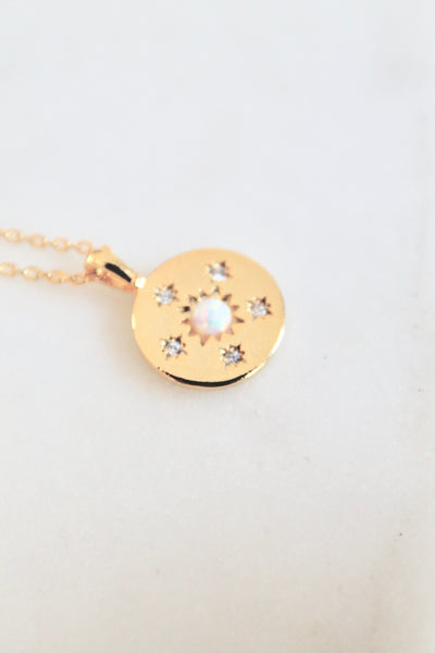 Opal stars dainty necklace