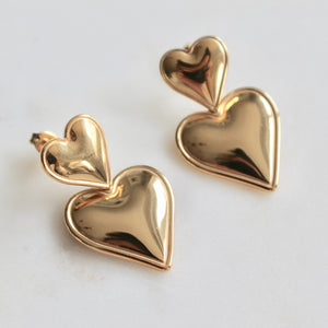 Double heart earrings
