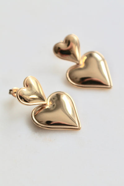 Double heart earrings