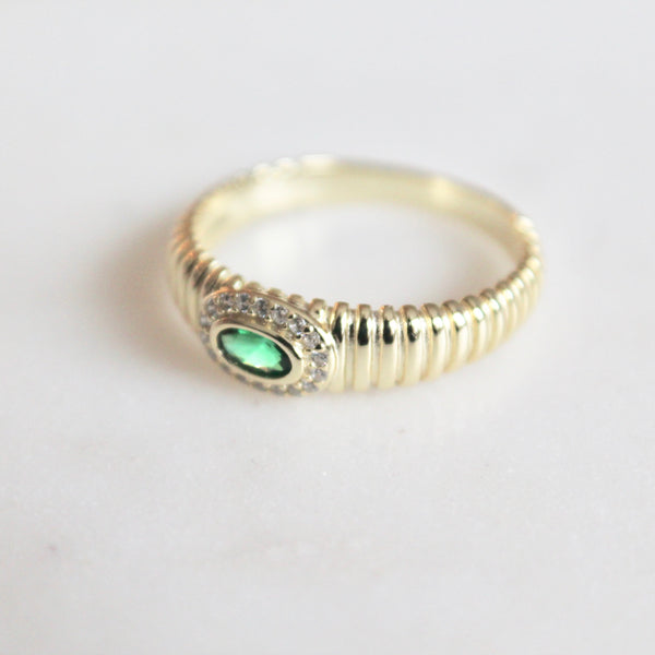 Chloe green stone ring