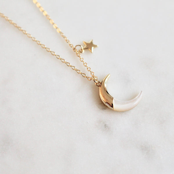 Moon and star necklace