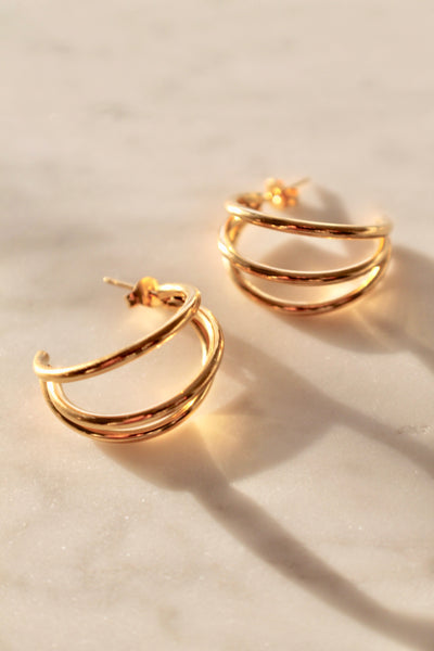 Triple hoop earrings