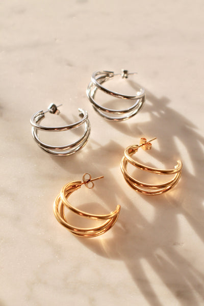 Triple hoop earrings