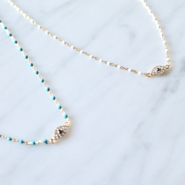 Evil eye bead necklace