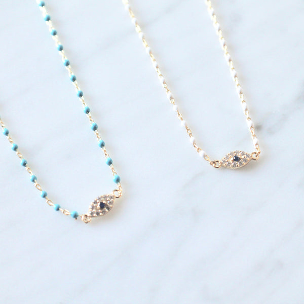 Evil eye bead necklace