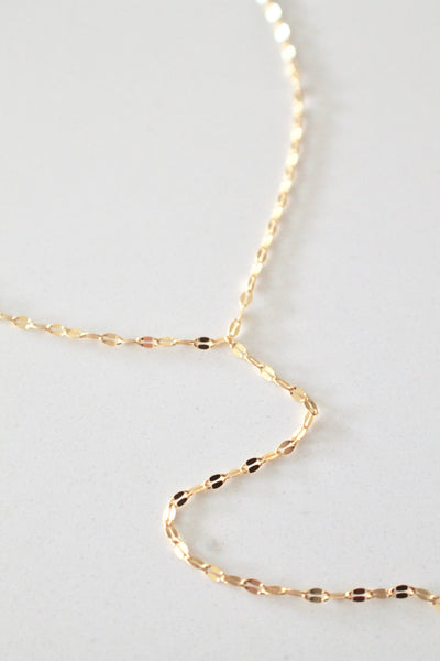 Gold lariat necklace