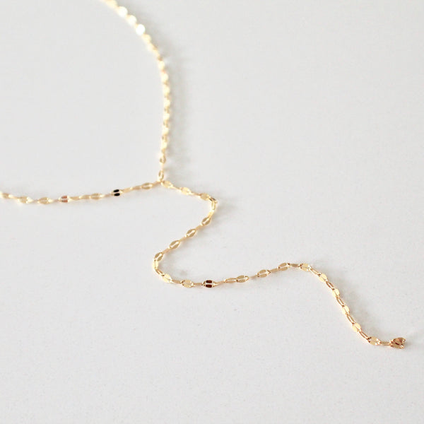 Gold lariat necklace