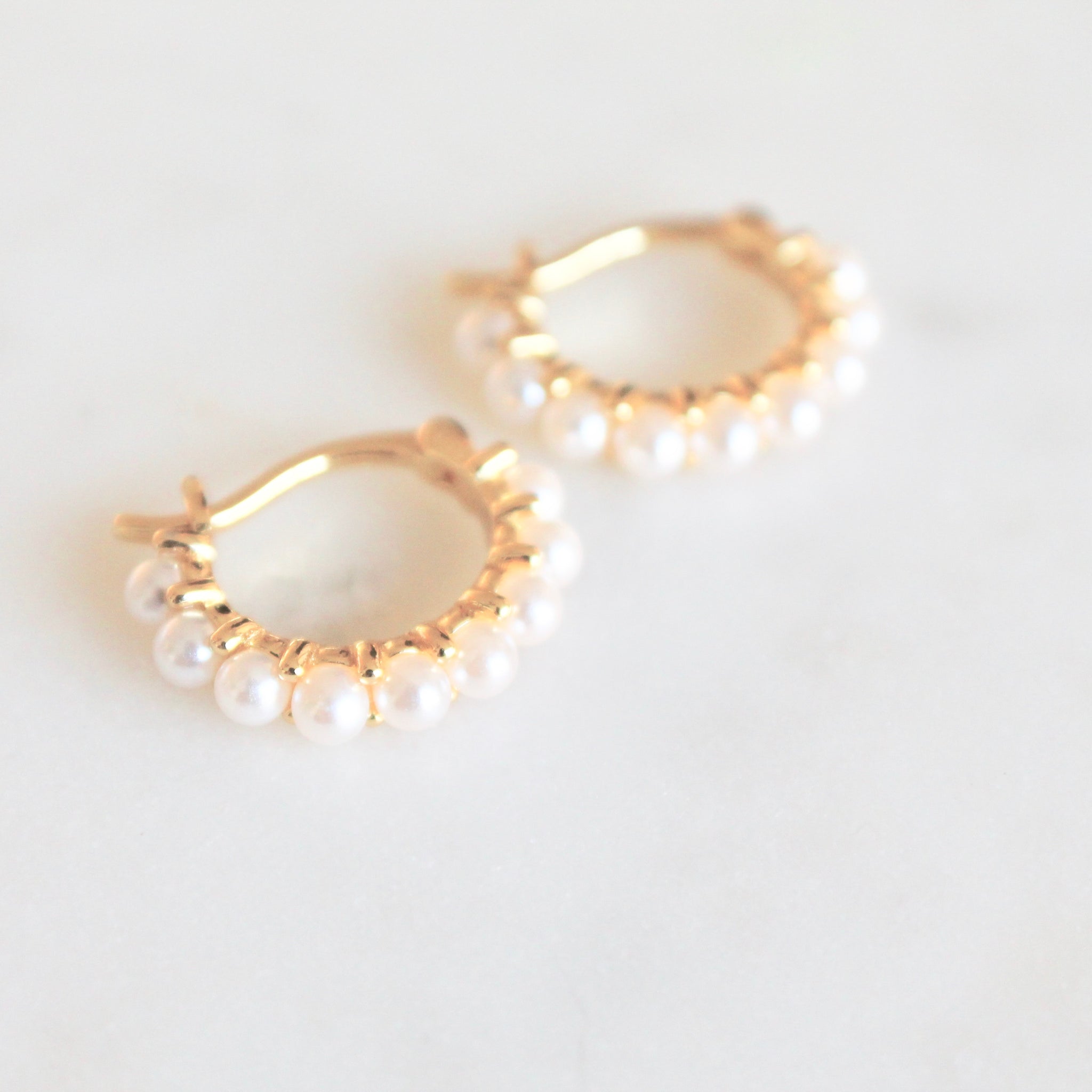 Kaylie pearl  huggie earrings