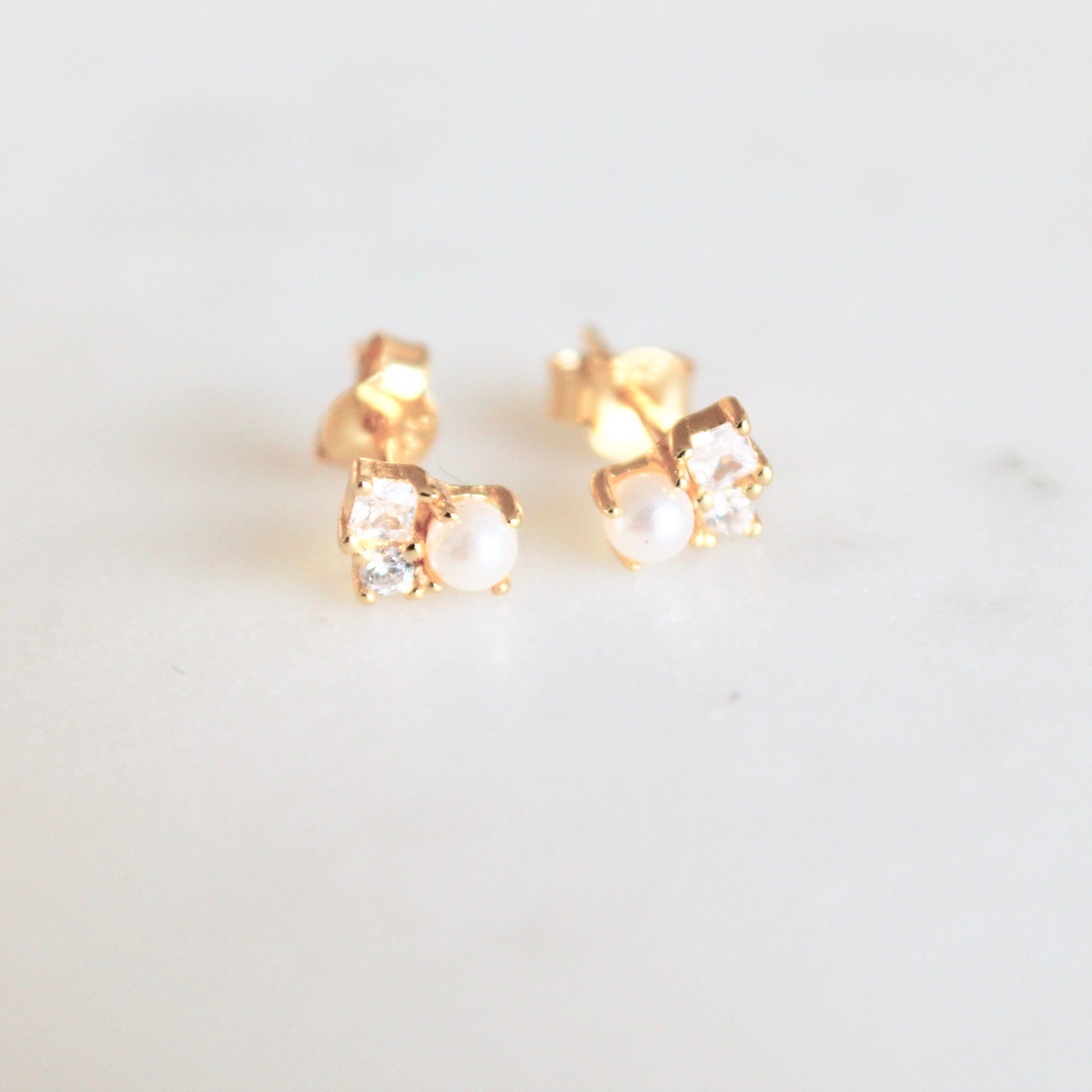 Pearl stud earrings