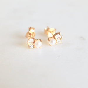 Pearl stud earrings