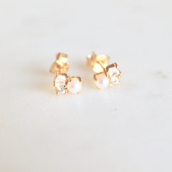 Pearl stud earrings