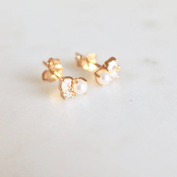 Pearl stud earrings