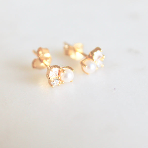 Pearl stud earrings