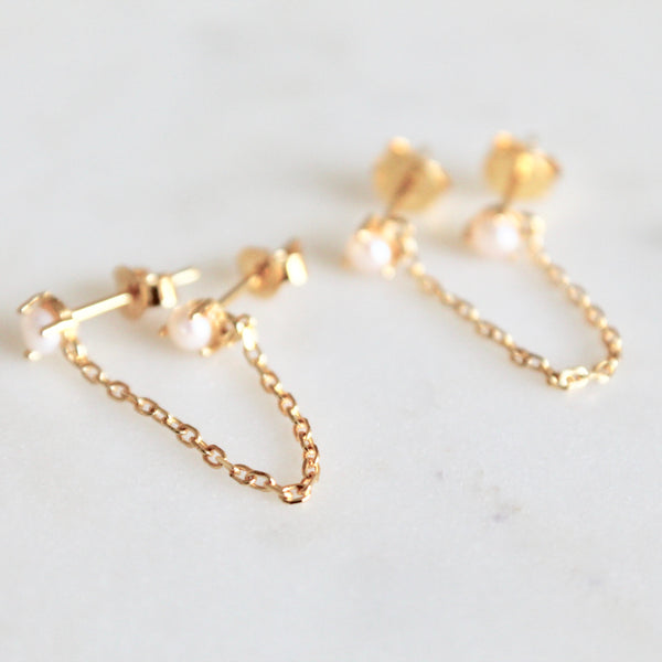 Emma double pearl earrings