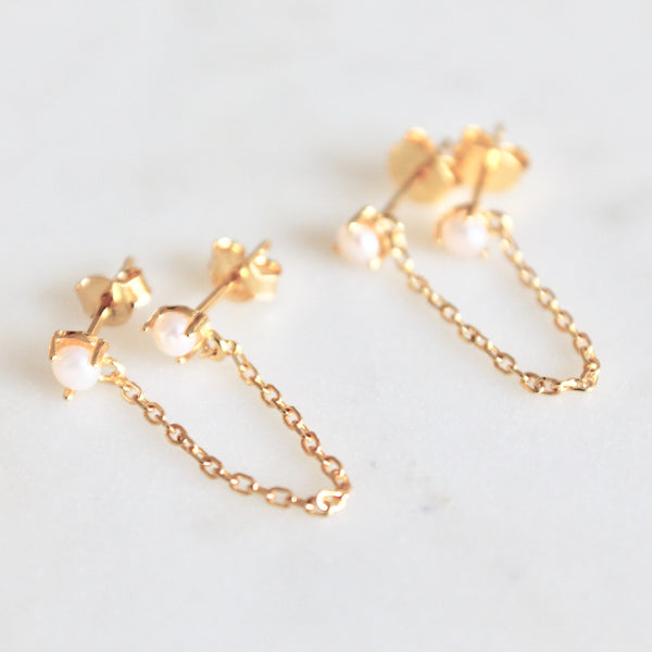 Emma double pearl earrings