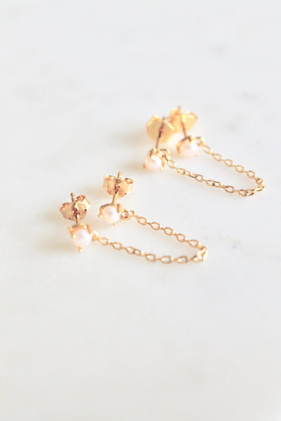 Emma double pearl earrings