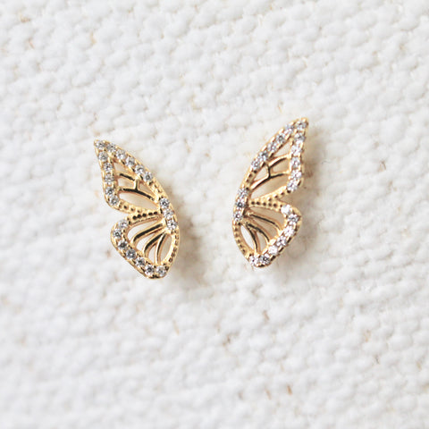 Butterfly wings stud earrings