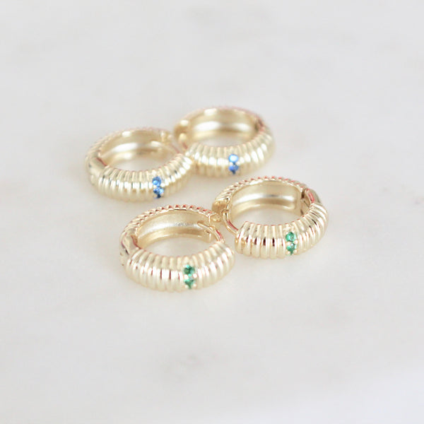 Ribbed huggie earrings