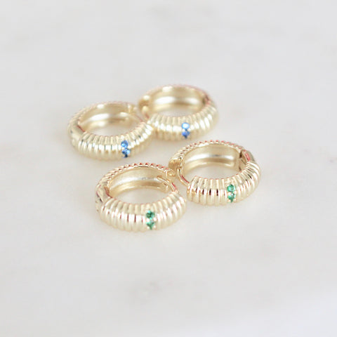 Ribbed huggie earrings