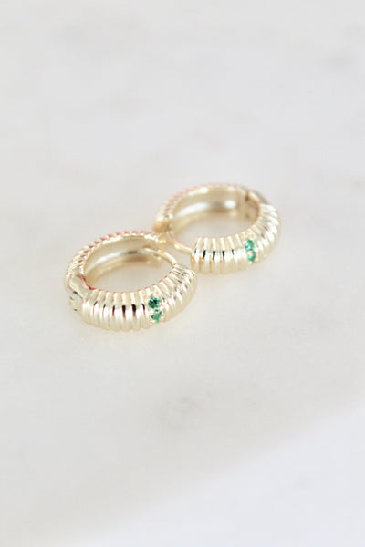 Ribbed huggie earrings