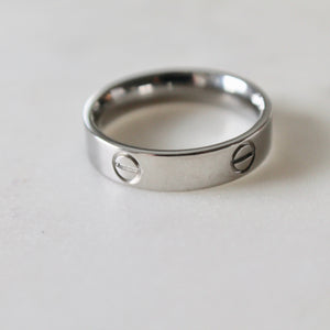 Silver band ring