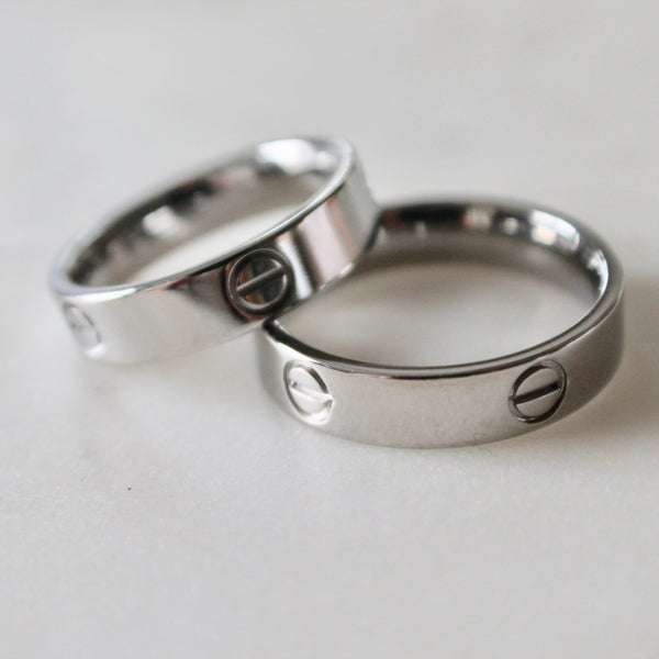 Silver band ring