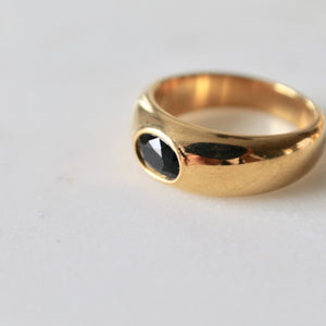 Black CZ stone ring