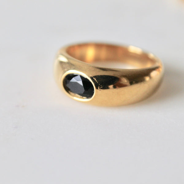 Black CZ stone ring