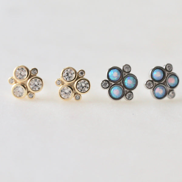 Opal studs earrings