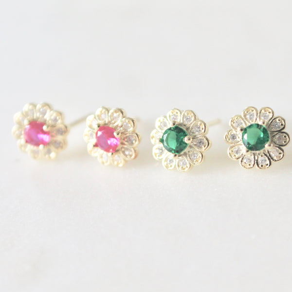 Flower studs earrings