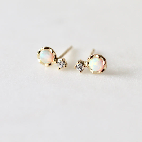 Lily opal stud earrings