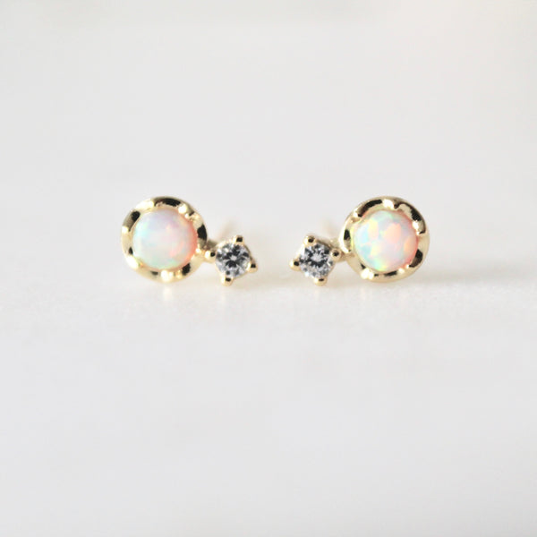 Lily opal stud earrings