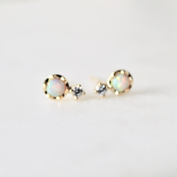 Lily opal stud earrings