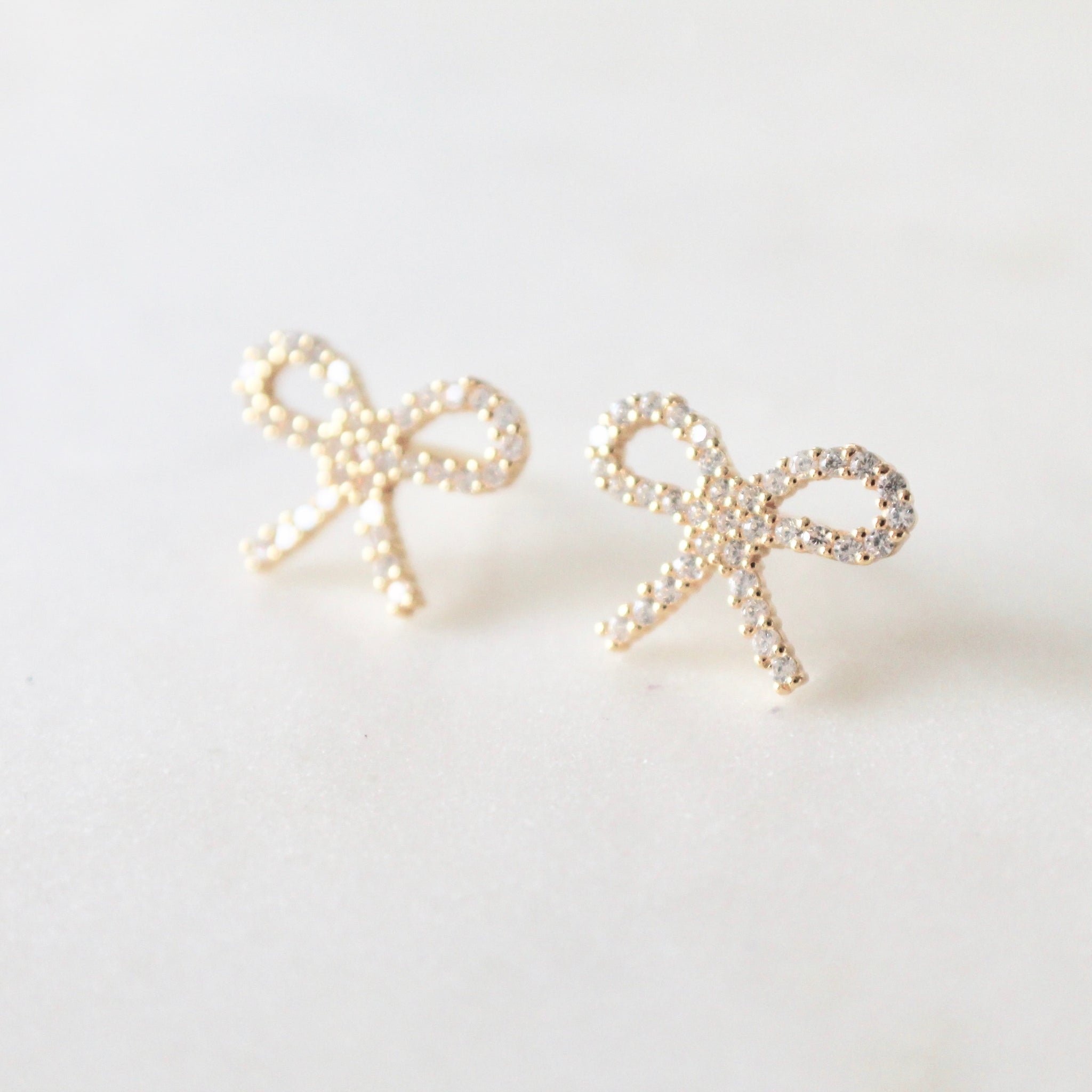 Crystal bow earrings