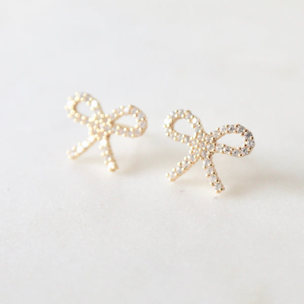 Crystal bow earrings