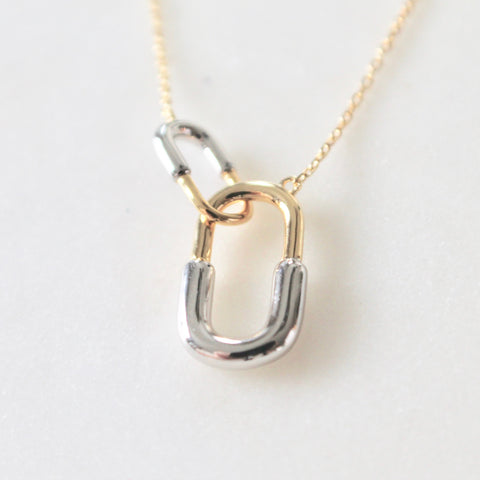 Mix metal link necklace