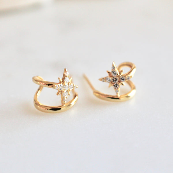 Star huggie earrings