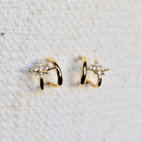 Star huggie earrings
