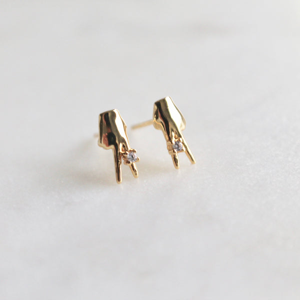 Peace sign stud earrings