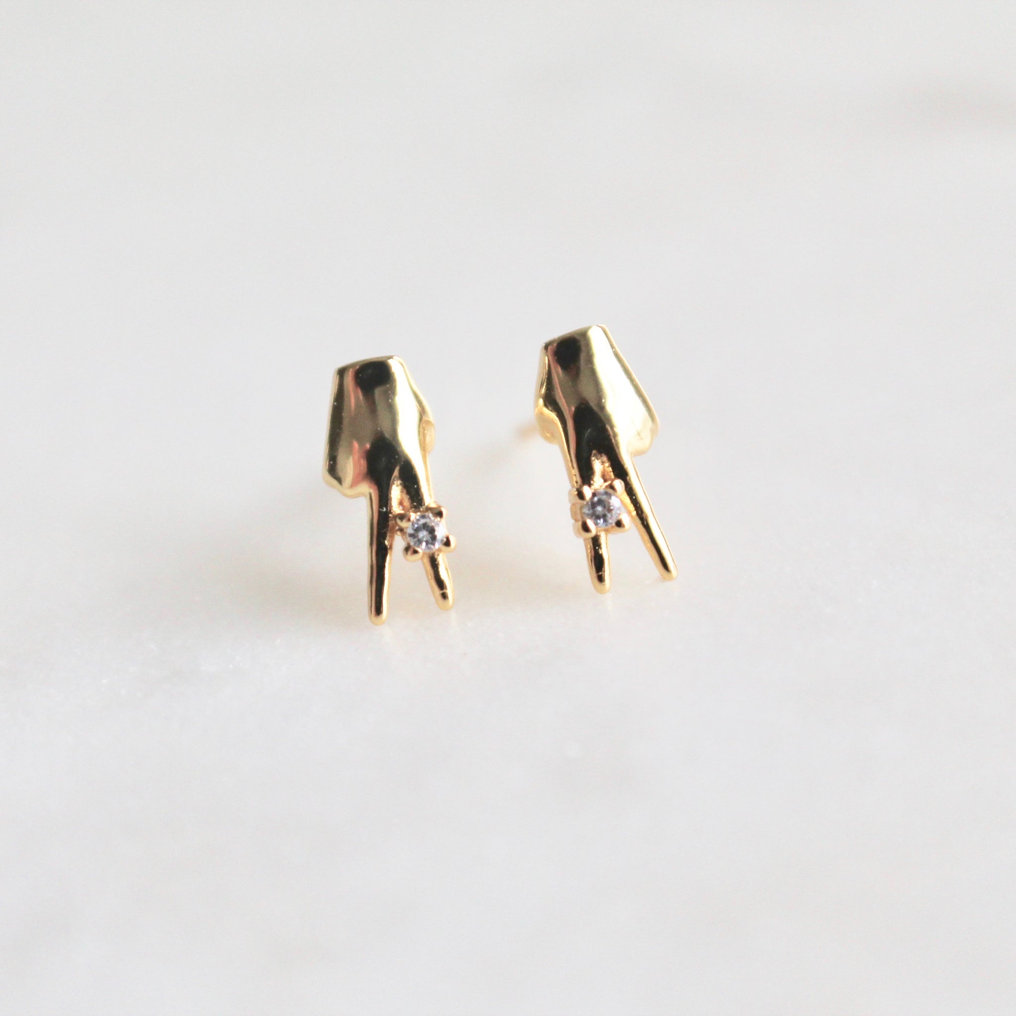 Peace sign stud earrings
