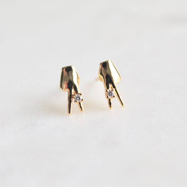 Peace sign stud earrings