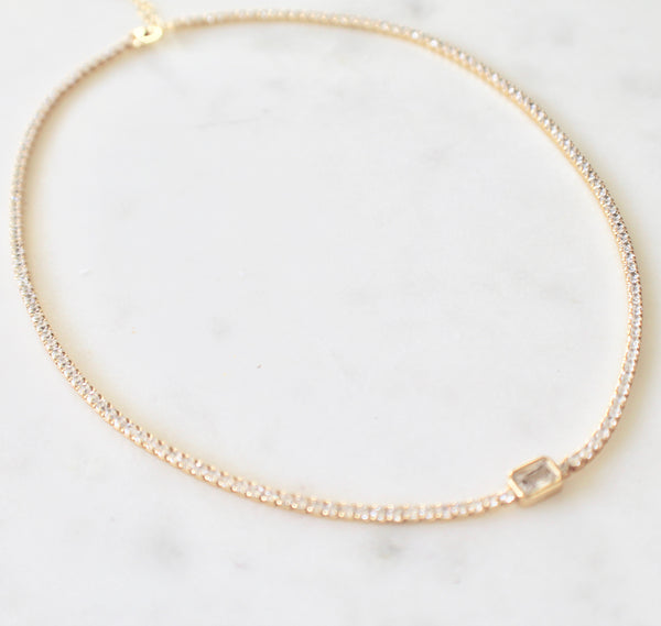 CZ tennis necklace
