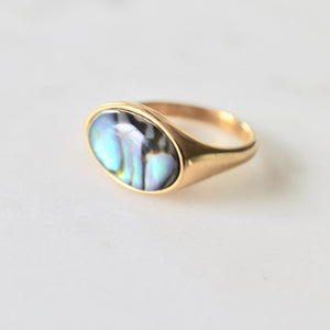 Abalone shell ring