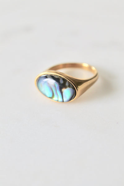 Abalone shell ring
