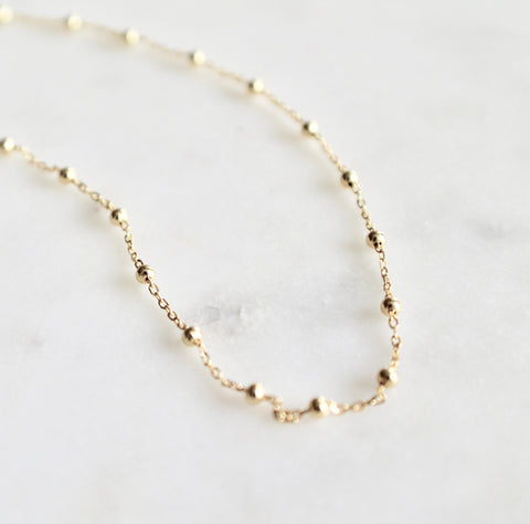 Tiny ball ankle bracelet