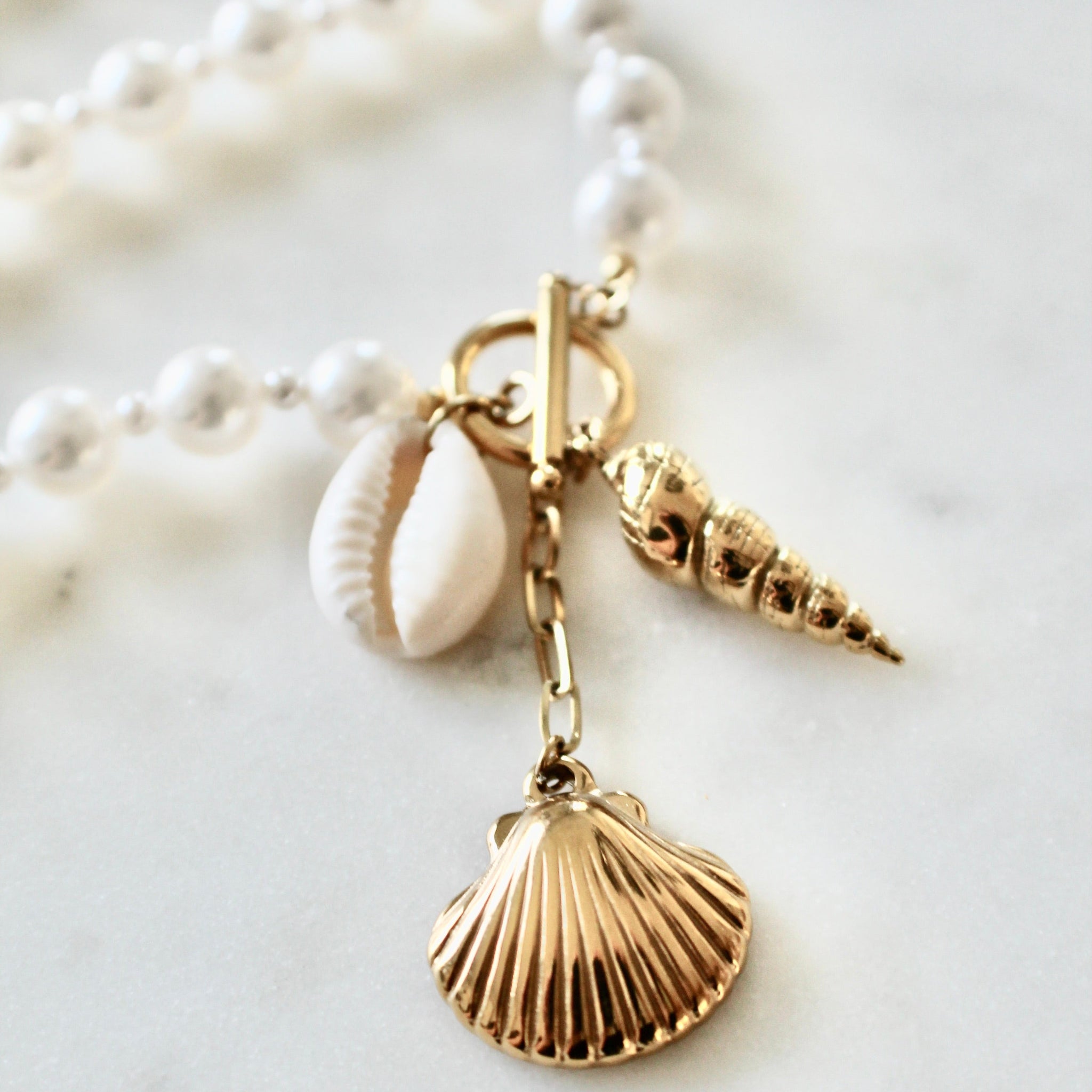 Pearl charm necklace