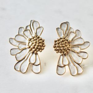 White flower earrings